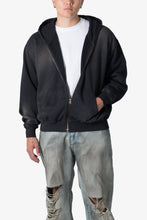 Load image into Gallery viewer, Faded Basic Zip Up Hoodie - Washed Black