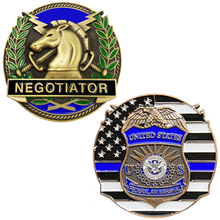 Load image into Gallery viewer, GL13-004 FAM Federal Air Marshal Thin Blue Line Negotiator Challenge Coin