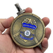 Load image into Gallery viewer, EL2-018 FAM Federal Agent Air Marshal Shield with removable Sword Challenge Coin Set