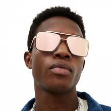 Load image into Gallery viewer, Bella -Tangle Free- Rose Gold Oversized Squared Aviators