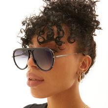 Load image into Gallery viewer, Ivy Luxe - Black Tangle-Free Round Aviator Sunglasses