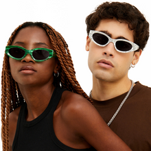 Load image into Gallery viewer, Kat x Money Moves - Silver Cateye Sunglasses