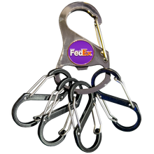 Load image into Gallery viewer, Fedex Truck Driver keys Carabiner Keychain with 4 carabiner clips vest clip and bottle opener function