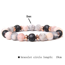 Load image into Gallery viewer, Pink Zebra Jasper Lava Stone Copper Triple Strength Bracelet
