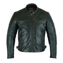 Load image into Gallery viewer, Men's Gun Metal Brown Crossover Leather Scooter Jacket