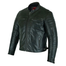 Load image into Gallery viewer, Men's Gun Metal Brown Crossover Leather Scooter Jacket
