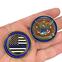 Load image into Gallery viewer, GG-001 CBP Field Operations Challenge Coin Field Ops Thin Blue Line Police Officer