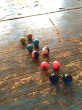 Load image into Gallery viewer, Navy Blue Moonglow Ball Stud Earrings