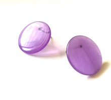 Load image into Gallery viewer, Bright Purple Marbled Disc Stud Earrings