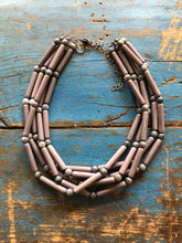 Load image into Gallery viewer, Grey Tube Beaded Sylvie Statement Necklace