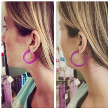 Load image into Gallery viewer, Neon Green Small Classic Hoop Earrings