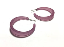 Load image into Gallery viewer, Amethyst Purple Frosted Lola Hoop Earrings