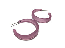 Load image into Gallery viewer, Amethyst Purple Frosted Lola Hoop Earrings