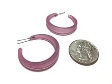 Load image into Gallery viewer, Amethyst Purple Frosted Lola Hoop Earrings