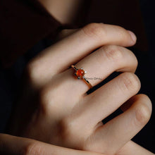 Load image into Gallery viewer, Fireball - Fire Opal &amp; Diamond Engagement Wedding Ring 18K Yellow Gold