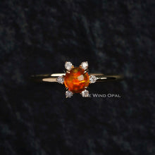 Load image into Gallery viewer, Fireball - Fire Opal &amp; Diamond Engagement Wedding Ring 18K Yellow Gold