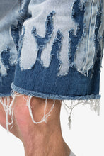Load image into Gallery viewer, Flame Denim Shorts - Blue