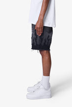 Load image into Gallery viewer, Flame Denim Shorts - Washed Black