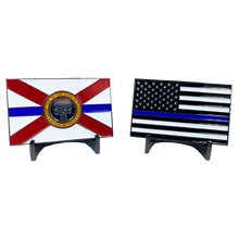 Load image into Gallery viewer, CL2-017 Florida Police Thin Blue Line American Flag FHP Miami Fort Lauderdale Orlando Tampa FWC CBP FBI