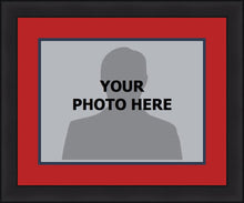 Load image into Gallery viewer, NHL Hockey Photo Picture Frame Kit - Florida Panthers (Red Matting, Navy Trim)