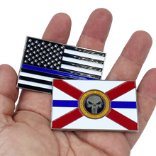 Load image into Gallery viewer, CL2-017 Florida Police Thin Blue Line American Flag FHP Miami Fort Lauderdale Orlando Tampa FWC CBP FBI