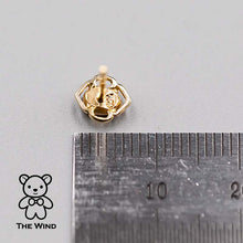 Load image into Gallery viewer, Flower Design Australian Solid Opal Stud Earrings 14k Yellow Gold