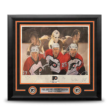Load image into Gallery viewer, Philadelphia Flyers Autographed 19x25 Lithograph - Clarke, Roenick, Parent, Primeau, Barber, LeClair