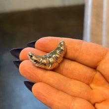 Load image into Gallery viewer, French Croissant Brooch in Gold &amp; Silver 1.4" Metal Pin for Food Lovers