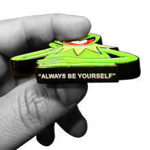 Load image into Gallery viewer, GL09-005 Thin Blue Line Flag Police Challenge Coin Always Be Yourself Self Standing Frog NYPD LAPD CBP FBI