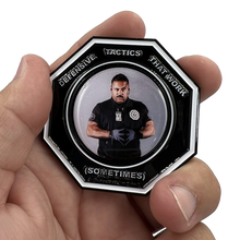Load image into Gallery viewer, EL13-017 Defensive Tactics Firearms Instructor parody Challenge Coin Threat Mismanagement Specialists Police Military Gag Gift