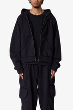 Load image into Gallery viewer, Full Zip Hoodie - Washed Black