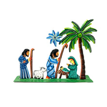 Load image into Gallery viewer, Blue-Green Palm Tree Nativity