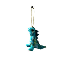 Load image into Gallery viewer, Stuffed Dinosaur Ornament- Turquoise
