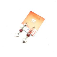 Load image into Gallery viewer, Heart Charm Earring- Pale Raspberry