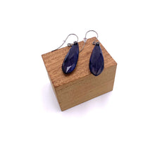 Load image into Gallery viewer, Denim Blue Faceted Briolette Leverback TearDrop Earrings