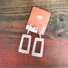 Load image into Gallery viewer, Dangle Rectangle Earring- Hammered