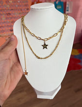 Load image into Gallery viewer, Titanium Good Luck Stars Layered Necklace