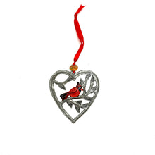 Load image into Gallery viewer, Cardinal Ornament Heart
