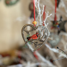 Load image into Gallery viewer, Cardinal Ornament Heart