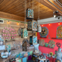 Load image into Gallery viewer, Painted Floral Hanging Lantern