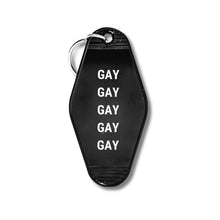 Load image into Gallery viewer, GAY GAY GAY GAY GAY Motel Style Keychain in Black