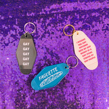 Load image into Gallery viewer, GAY GAY GAY GAY GAY Motel Style Keychain in Black