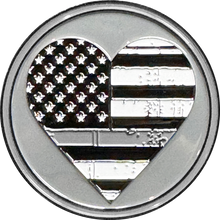 Load image into Gallery viewer, BL8-003 MILF Correctional Officer Challenge Coin Thin Gray Line Heart Flag Wife Girlfriend Sidepiece gifts