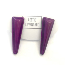Load image into Gallery viewer, Purple Sparkle Trio Stud Earrings