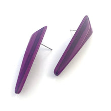 Load image into Gallery viewer, Purple Sparkle Trio Stud Earrings