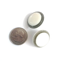 Load image into Gallery viewer, White Sparkle Disc Stud Earrings
