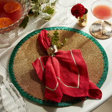 Load image into Gallery viewer, Single gem napkin rings, topaz, set of two