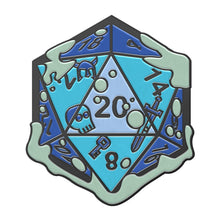 Load image into Gallery viewer, Gelatinous D20 Dice Die - Hard Enamel Adventure Dice Pin Metal by Norse Foundry