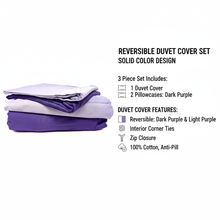 Load image into Gallery viewer, Tache Dark Purple &amp; Lavender Reversible Duvet Cover Set (DC36PC-PP)