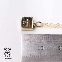 Load image into Gallery viewer, Geometric Square Shaped Australian Doublet Opal Pendant 14k Yellow Gold